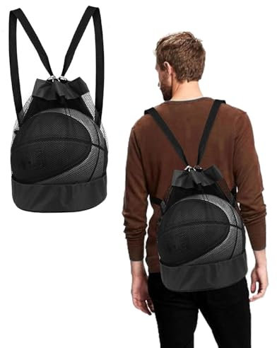 TPZORJX Sacca da Pallone e Rete da Calcio - Borsa a Rete Multifunzione per Spiaggia, Zaino Portatile per Calcio, Basket, Tennis, Pallavolo, Rugby