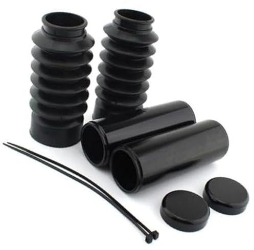 DEMULAX 2-teiliges Gummirohrkappen-Set aus Aluminiumlegierung for die Vorder- und Hinterradgabelabdeckung for Harley-Davidson Street Bob 18-2024 Motorrad-Gabelkappen