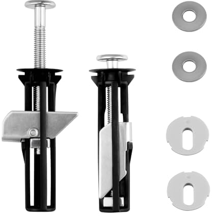 Venturovere 2 PCS Durable Stainless Steel Toilet Seat Hinges and Fxings Kit - Heavy Duty Replacement Hinges, Easy-to-Install Toilet Seat Fittings for Long-Lasting Use