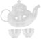 LIGIGWASH 1 Juego Tetera de Vidrio Transparente Resistente Calor con Tazas Set Tetera para Infusiones y Bebidas para Oficina y Hogar