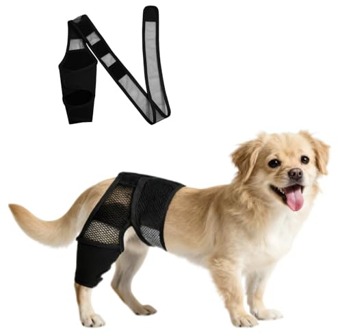 Grosion Dog Knee Brace,Adjustable Dog Leg Protectors,Black Dog Leg Brace for Knee Dislocation, Cruciate Ligament, Arthritis, Hip Dysplasia, Wound Protection