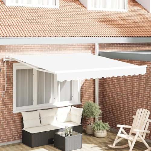 IKAYAA Toldo Motorizado 3 x 2.5 m, Toldo Electrico Exterior, Toldo Articulado Eléctrico con Mando a Distancia, Toldo Brazo Extensible para Terraza, Jardín, Blanco