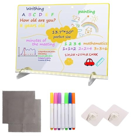 LED Light Board with Multi-Color Pens Acrylic LED Sign Writing Tool for Drawing and Writing by Families Students Teachers Organizers