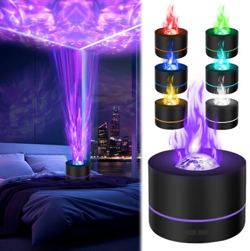 Projektor Aroma Diffuser, 3 in 1 Luftbefeuchter mit Sternenprojektor, 200ML Diffuser Ätherische Öle mit 7 Farben LED Nachtlicht,Wasserlose Abschaltautomatik für Wohnzimmer Schlafzimmer Zuhause Büro