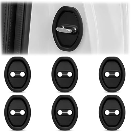 6 Stück Schutz für Türverriegelung, Silikon Türschloss Schutzabdeckung, Auto Türschloss Abdeckung Türschlossabdeckung Schutzkappe, Auto Türschloss Abdeckung Protector für Auto Dekor (Schwarz).