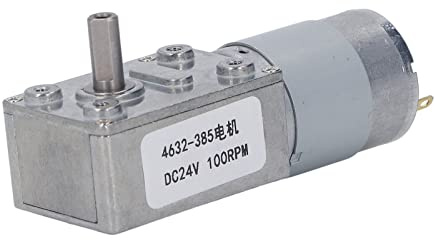 Moteur à vis sans fin à engrenages 100 tr/min, moteur à vis sans fin DC 24 V, moteur à réduction réversible à verrouillage automatique avec boîte de vitesses en laiton et alliage
