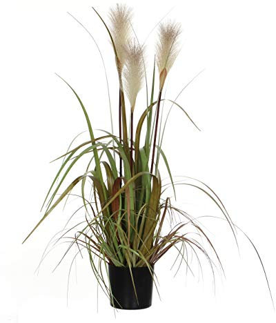 MICA Decorations Federgras Foxtail Kunstpflanze - Weiss h81xd45cm