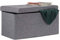 Relaxdays, gris foncé Pouf de rangement pliant coffre repose-pieds Hxlxp: 38 x 76 x 38 cm, lin, Taille unique