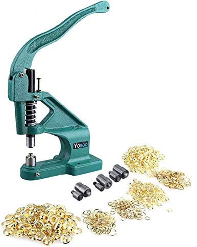GOTOTOP - Remachadora profesional con 3 troqueles y 900 ojales de 6, 10 y 12 mm - Para artesanía, decoración, costuras, cortinas, ropa, etc
