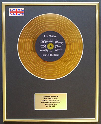 Limited Edition mini gold disc Display IRON MAIDEN/MINI GOLD DISC DISPLAY/LIMITED EDITION/COA/FEAR OF THE DARK