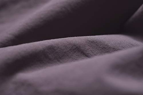 L1NK STUDIO Bettlaken Uni einfarbig für Bett 105 cm (210X280cm) 100% Baumwolle (Perkal 200 Fäden) Plum