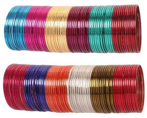 Touchstone Colorful Bangle Collection Indian Bollywood Alloy Metal Multi Purpose Pretty Rich Look Textured Colors of Life Designer Jewelry Bangle Bracelets for Women.