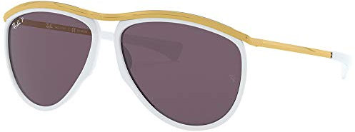 Ray-Ban Unisex Olympian Aviator Lesebrille, Weiss, Gold, 59