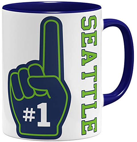 OM3 Number One #1 Seattle - Tasse | Keramik Becher | 11oz 325ml | Beidseitig Bedruckt | Dunkelblau
