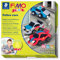 STAEDTLER 8034 29 LZ FIMO Kids Form&Play Playtime & Modeling Polymer Clay Set - Police Race (4 Blöcke, Aufkleber, Modellierwerkzeuge & Hintergrundszene)