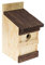 Vogelhaus aus Holz zum Aufhängen Nistkasten Vogelhaus für blaue Vögel Spatzen Rotkehlchen zum Nisten in Ihrem Garten siehe Vogelkasten Set auf Zaun, Nest, Nest (Natur + Rosenholz)