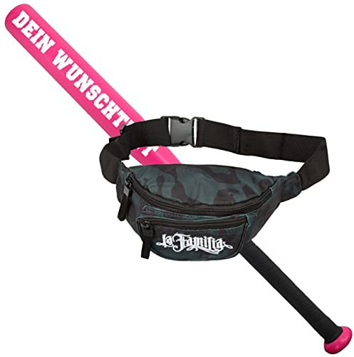Spaß Kostet Sportset Baseballschläger mit WUNSCHTEXT deiner Wahl mit Tasche für Baseball in 5 Farben