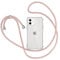 XTCASE Hülle für iPhone 12/12 Pro (6.1) mit Band Transparent Handyhülle Stossfest Schutzhülle - Schnur mit Case zum Umhängen Kordel in Roségold