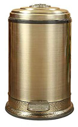 Zidao Dustbin, Type De Poubelle Blanche Chambre À Coucher Salle Bain Corbeille La Décoration Rétro Plein Air Luxe Style Européen,Laiton