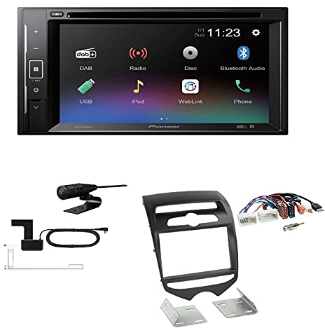 Pioneer AVH-A240DAB Autoradio Bluetooth DAB DVD USB passend für Hyundai IX20 ab 2010 schwarz matt