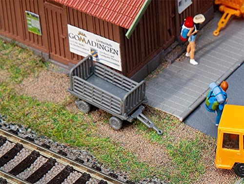 Faller 180990 H0 Bahnsteigwagen, grau 2er Fertigmodell