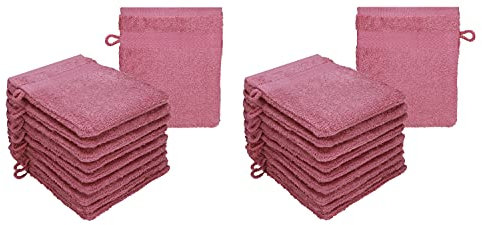 Betz 20 Stück Waschhandschuhe Waschlappen Premium Größe 16x21 cm 100% Baumwolle Farbe Beere