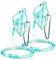 Lot de 2 masques à oxygène avec tube de 19 cm et sangle élastique réglable