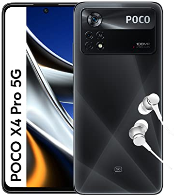 Smartphone POCO X4 Pro 5G, téléphone portable 8 + 256 Go sans contrat, écran à points AMOLED 6,67 120 Hz, mains libres Alexa, triple caméra 108 MP, 5000 mAh, noir laser (version DE)