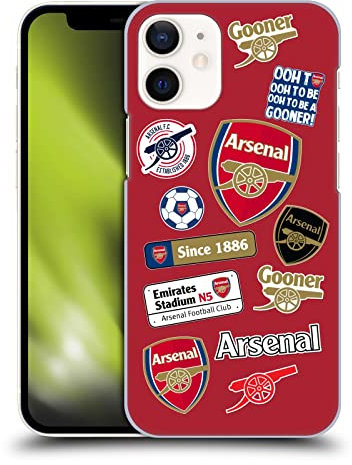 Head Case Designs Carcasa rígida con licencia oficial del Arsenal FC Collage Logos compatible con Apple iPhone 12 Mini
