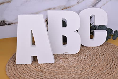 Tivendis Buchstaben Alphabet mit Sonderzeichen aus Beton Dekoration Einrichtung weiß ABC Deko Einrichtung I