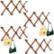 4xerweiterbare Garderobenleiste aus Holz, Akkordeon, Wandhalterung, Hutständer, Halter zum Aufhängen von Kaffeebecher, Tassen, Jacken, Geldbörsen, Halsketten, Regenschirm (Karbonisierung, 10 Haken)