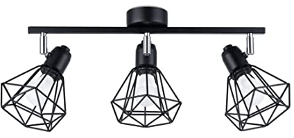 Sollux Deckenlampe Led – Deckenleuchte Wohnzimmer – Led-lampen Deckenlampen – Lampen Wohnzimmer – Glühbirne Nicht im Lieferumfang Enthalten – Wohnzimmer Deckenleuchte ARTEMIS 3 Schwarz - E14-Fassung