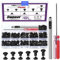 Swpeet 110 Set di Rivetti in Pelle Nera M5 x 4/5/6/8/10/12 mm - Viti Chicago per Rilegatura con Kit di Installazione