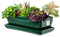 botle Blumentopf Blumenübertopf Dunkel grün Kaktenschale mit Untersetzer Rechteck LxBxH 15 cm x 29 cm x 9 cm Oberfläche Glanz Kakten Keramik Modern Glamour
