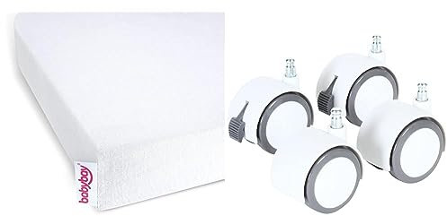 babybay Jersey Spannbetttuch Deluxe Doppelpack passend für die Modelle Maxi & Rollensatz Parkett/Rollen passend für alle babybay Modelle/vom Beistellbett zum Stubenwagen (weiß)