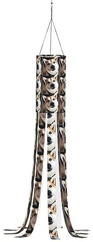 Halloween-Windsack-Flagge, 99 cm, Tier-Hunde-Foto, bedruckt, langlebig, hängende Dekoration für Hof, Terrasse, Garten, Weg, Party-Dekoration