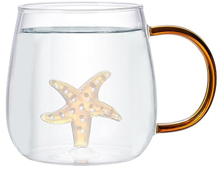Gobelets en verre – Tasse 3D avec animal mignon à l'intérieur, tasse à café transparente pour café, figurine de dessin animé peu encombrante pour la maison, le bureau et les fêtes Zorq