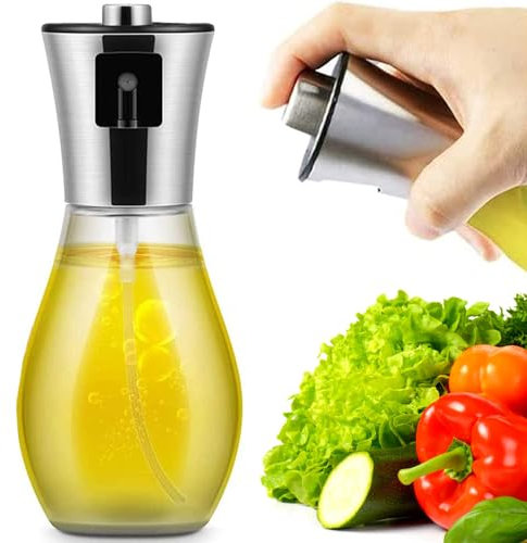 PARENCE – Botella pulverizadora de aceite y líquidos de acero inoxidable – L'Essentiel de la cocción – Ideal para platos, ensaladas, cocina – Pequeño embudo vertido – 200 ml