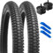 YunSCM 2PCS Plegable 20 Pulgada Neumáticos 20x2.125 ETRTO 57-406 más 2PCS 20 Pulgada Cámara de Aire AV32mm Valve Compatible Bike 20x2.10 20x2.125 20x2.25 Neumáticos and Cámara de Aire
