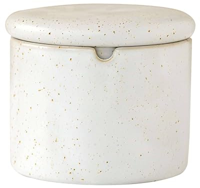 TYMYYS Aschenbecher Mit Deckel Groß, Windaschenbecher Für Draußen, Aschenbecher Keramik, Windaschenbecher Keramik, Aschenbecher Geruchsdicht-Weiß-10x10x8.5cm, FK2BCF222CR922C