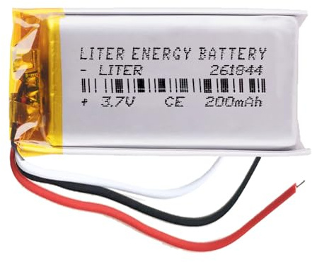 Akku 3 Batteriekabel 261844 LiPo 3.7V 200mAh 0.74Wh 1S 5C Liter Energy Battery Wiederaufladbar mit PCM Thermistor NTC für Elektronik - Nicht geeignet für Funksteuerung 46x18x3mm (3P|200mAh|261844)
