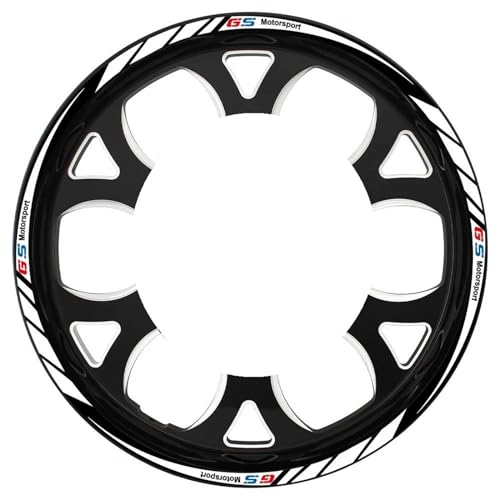 Felgenrandaufkleber Motorrad 19''17''Rad Aufkleber Nabe Felgen Aufkleber Reflektierende Streifen Band Dekoration Für R 1200 GS R 1250 GS F 650 GS G 310 GS F 750 GS Radaufkleber(Weiss)