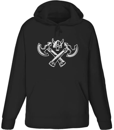 Medium 'Viking Axes & Helmet' Adult Hoodie/Hooded Sweater/Jumper (Black) (HO00166186)