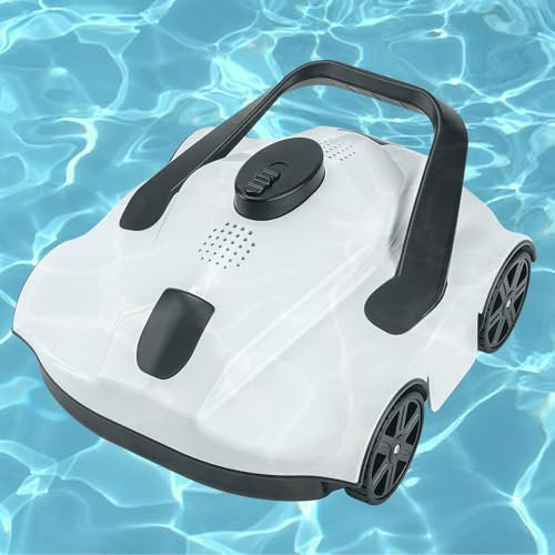 Aspirateur De Piscine sans Fil, avec Double Moteur, Robot Nettoyeur De Piscine, Dure 130 Min, Charge Rapide 3H, Fonction D'auto-Stationnement, pour Piscines Hors Sol à Fond Plat