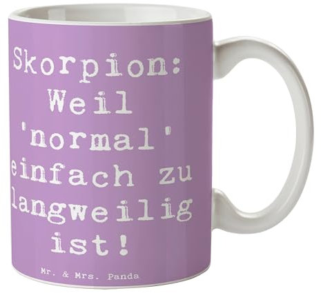 Mr. & Mrs. Panda Tasse Spruch Skorpion Unikat - Geschenk, Skorpion Eigenschaften, Leidenschaft, Kaffeetassen, Intensität, Becher, Porzellantasse,