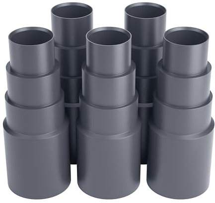 BAUHELD® Staubsauger-Schlauch Aufsatz [Made in Germany] - Adapter für Staubsauger-Düse aus stabilem PVC-Gummi [5 Stück] - Passend für Makita Bosch Kärcher Einhell Festool Eibenstock - Dunkelgrau