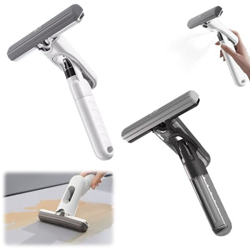 Mini Wischmopp mit Auswringfunktion - [2024] Neu Vielseitiger Wischer Boden für Bad, Küche, Desktop, Glas, Wohnzimmer, Auto - Tragbarer, Trocken und Nass Wischmop Reinigungssystem (2 Pcs)