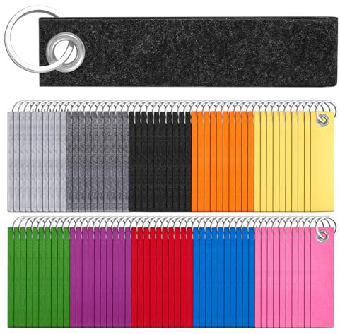 Nuenen 100 Stück 13 x 3 cm Bunte Filz Schlüsselanhänger Rohlinge Schlüsselringe mit Anhänger aus Filz Schlüsselbänder für Schulrücksack Tasche Geldbörse Schlüssel Basteln(Mehrfarbig)