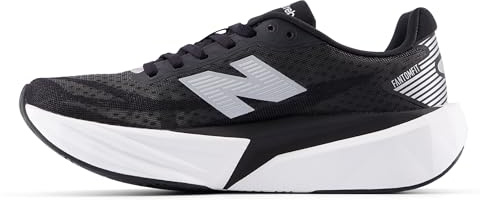 New Balance FuelCell Rebel V5 Damen-Laufschuh, Schwarz/Weiß/Silber-Metallic, 42.5 EU