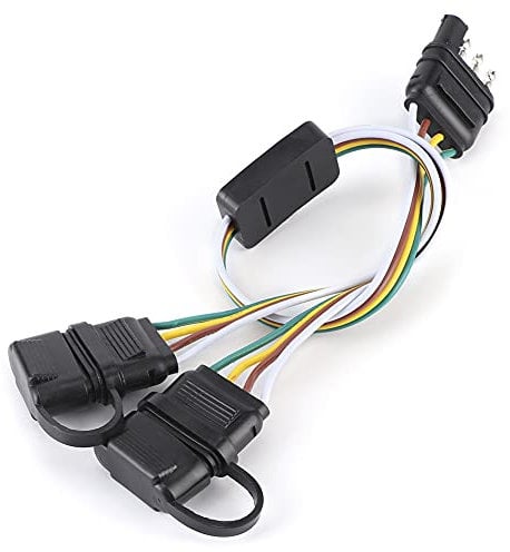 Prise de Remorque à 4 Broches, Adaptateur à Deux Fentes, Connecteur de Fil de Type US, Accessoires pour Remorques de Camping-car